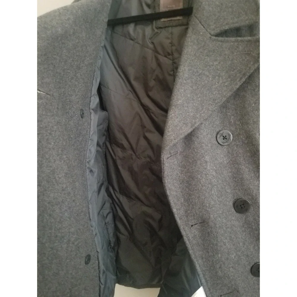 GAP Women Wool Blend Jacket Coat Peacoat Sz M Gray double breasted lined